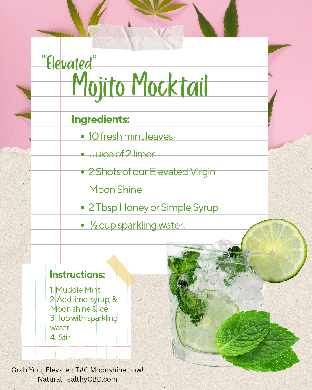 Thc Mojito Mocktail Recipe Thc infused elevated Mojito Mocktail recipe